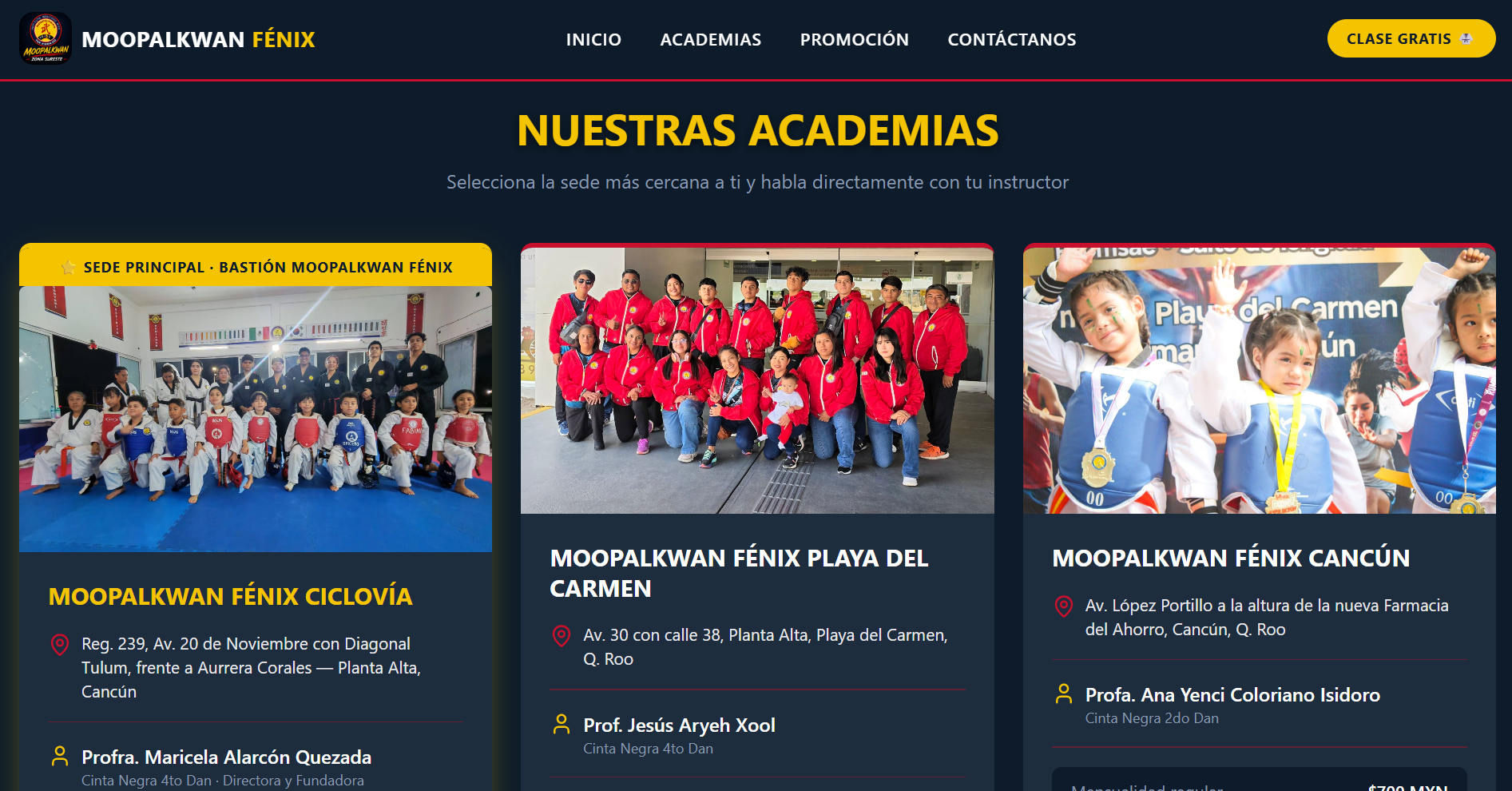 Sitio web de Instituto Mexicano de Taekwondo